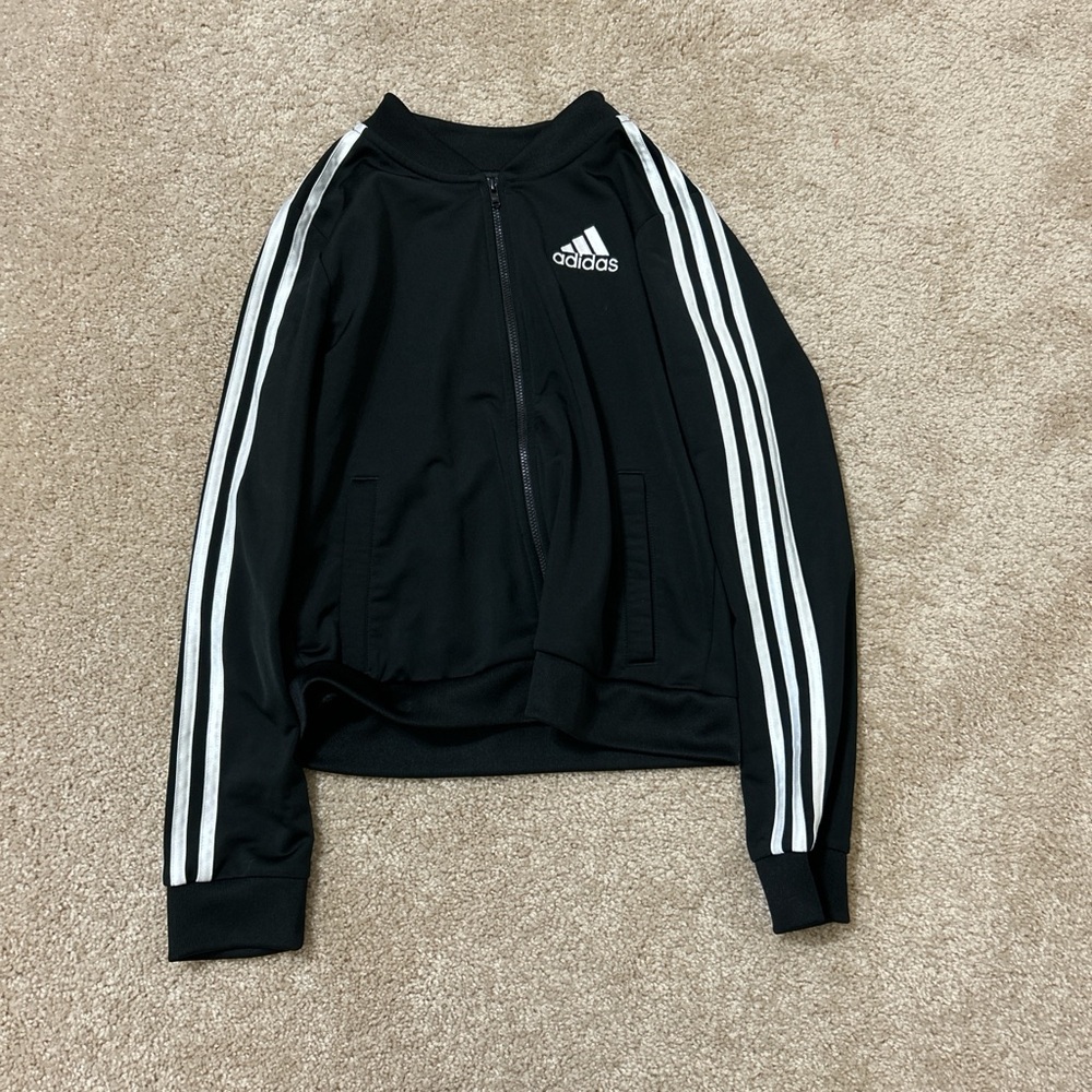 Adidas Black Jacket with White Accents